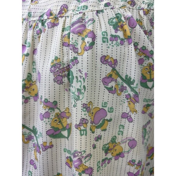 VTG 60s kitsch Novelty House Dress L Homemade Motif mumu Anthropomorphic 1966 - Picture 11 of 16